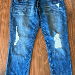 DL 1961 Maternity Riley Jeans Boyfriend Cropped Distressed 28